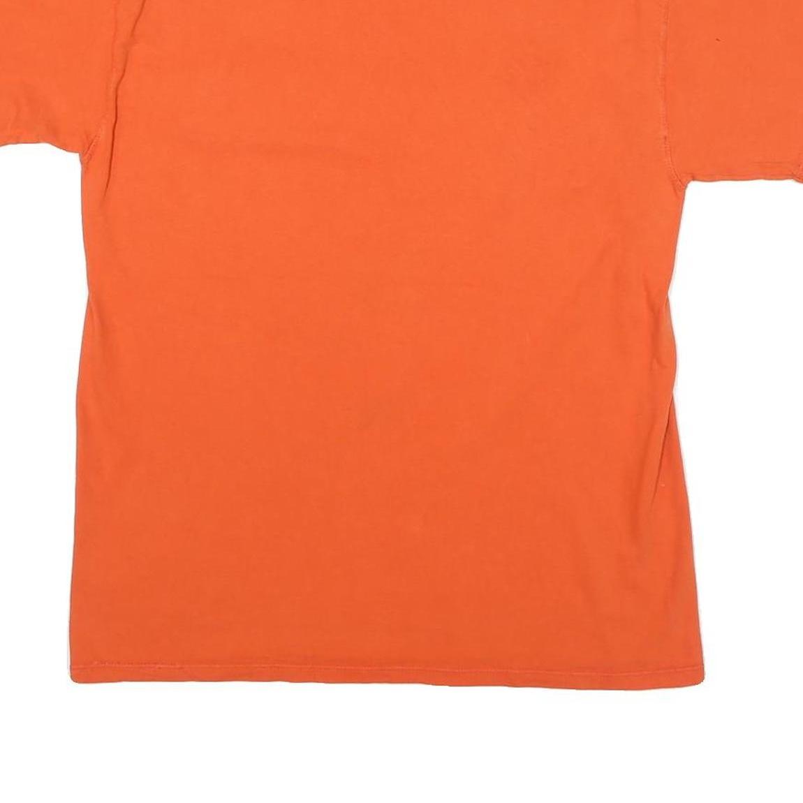 CHAMPION Mens Orange Logo Graphic T-Shirt M Short Sleeve Crew Neck Cotton Blend