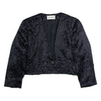 HANS ERRAS Womens Blazer Jacket Black Silk 90s UK 14