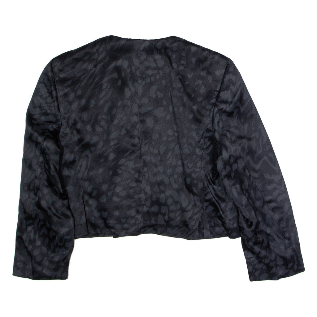HANS ERRAS Womens Blazer Jacket Black Silk 90s UK 14