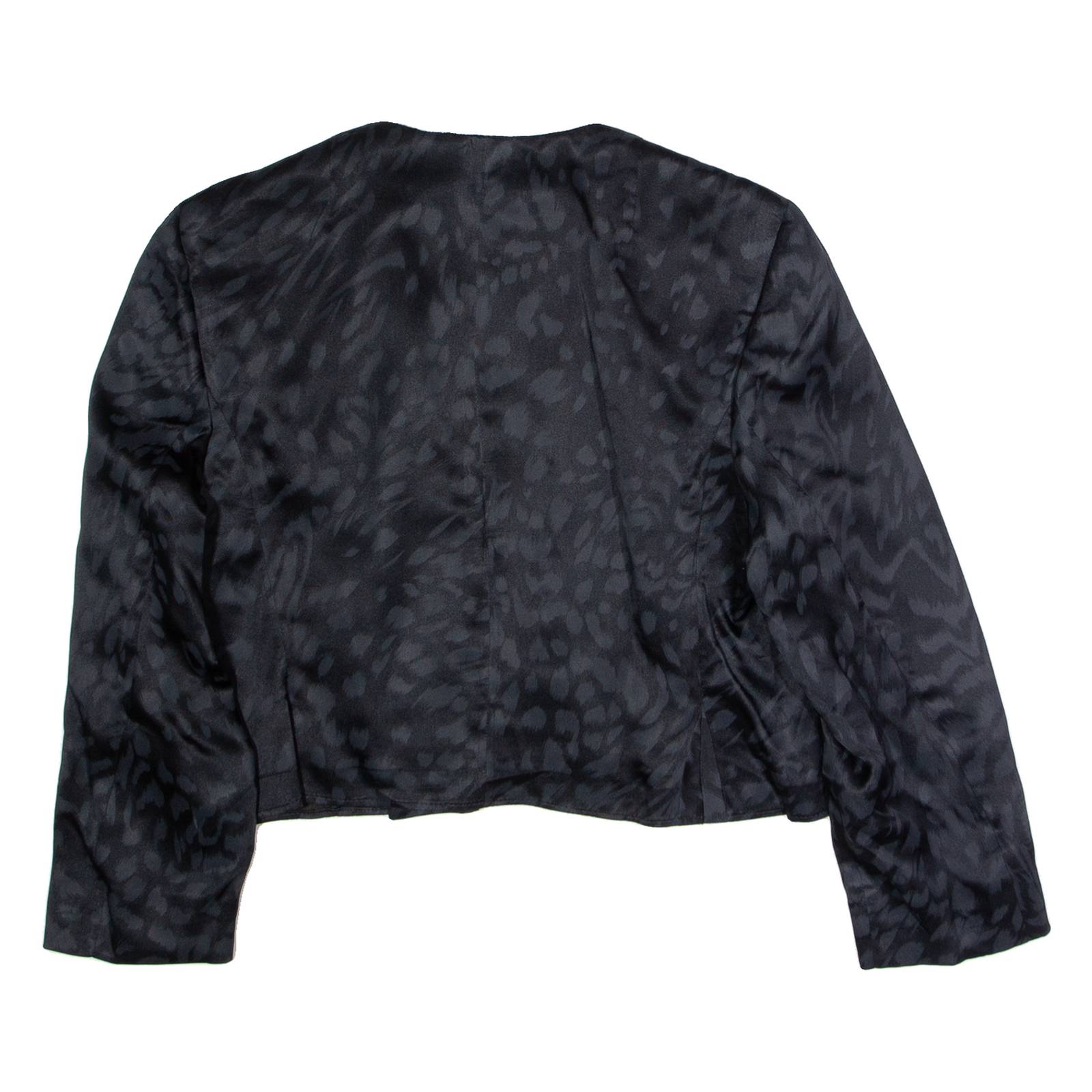 HANS ERRAS Womens Blazer Jacket Black Silk 90s UK 14