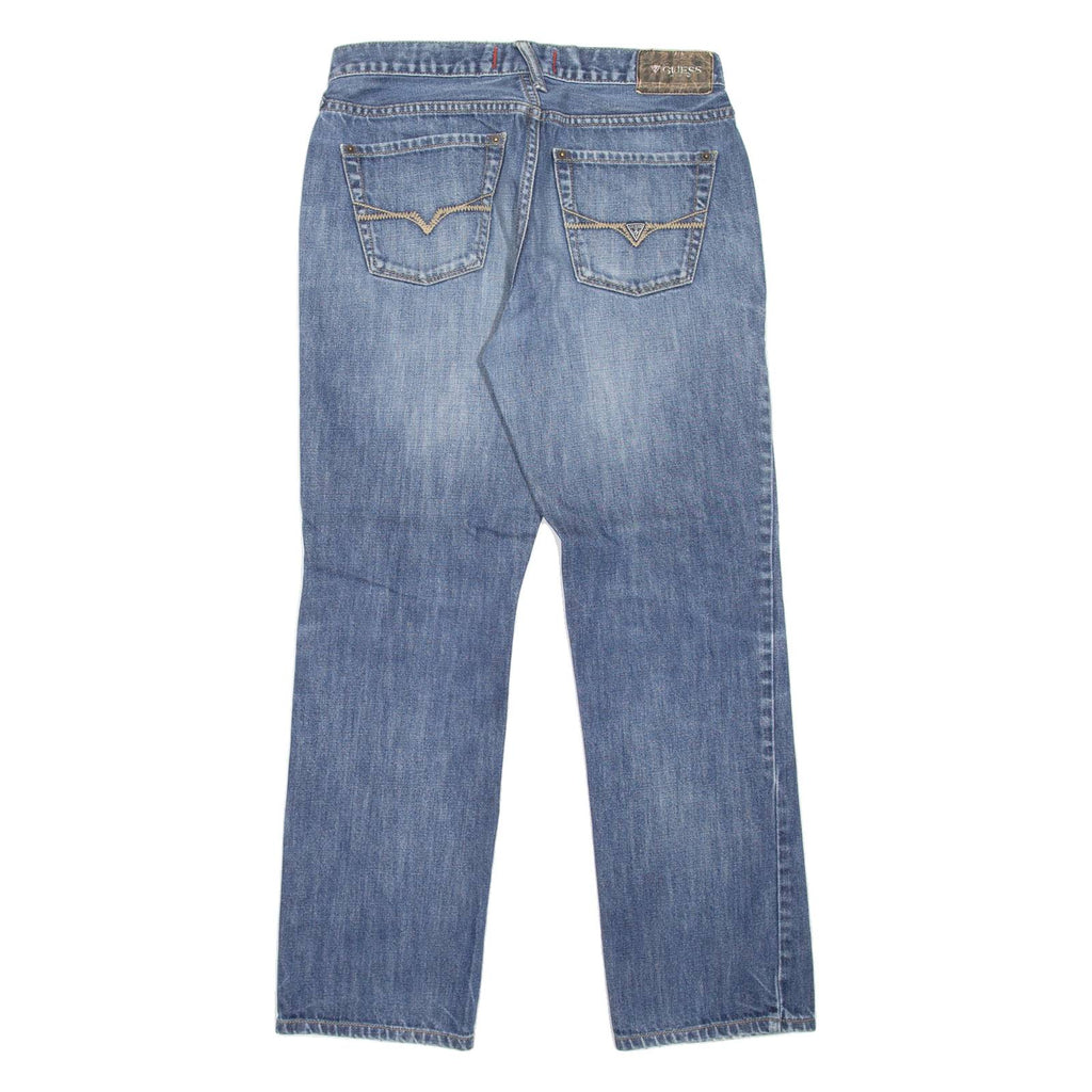 GUESS Del Mar Fit Mens Jeans Blue Slim Straight Stone Wash W30 L27