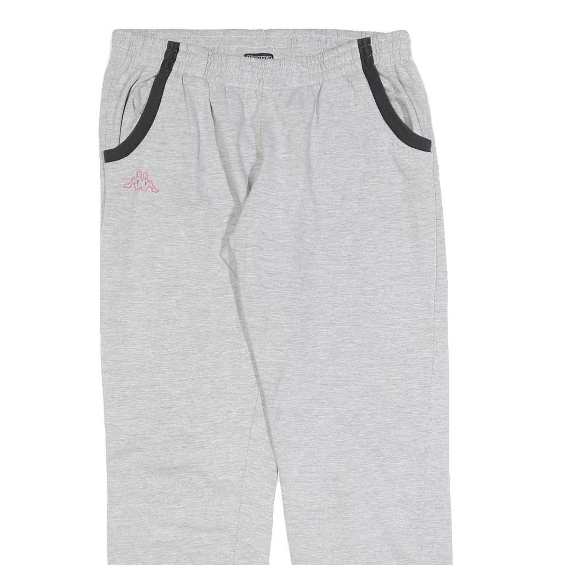 KAPPA Womens Joggers Grey & Black Slim Tapered XL W32 L28 Casual Sportswear