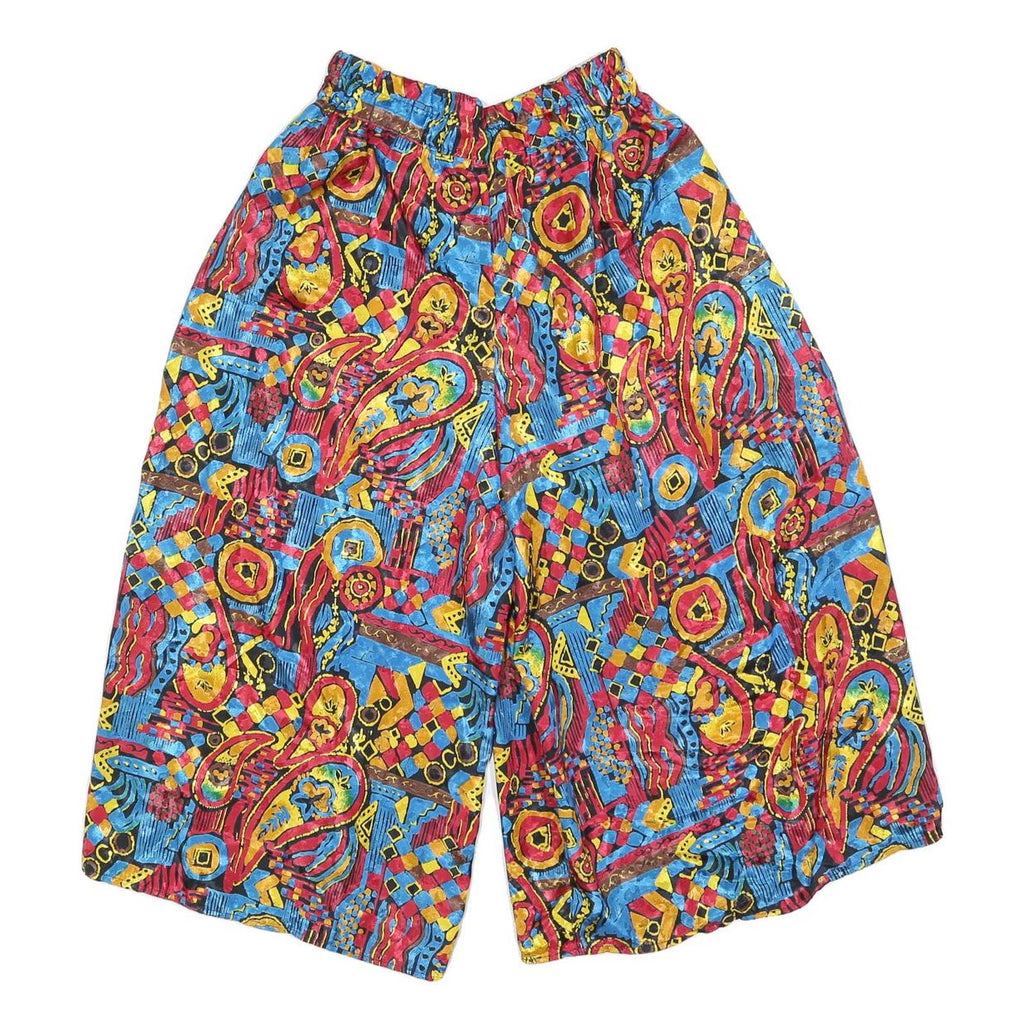 Womens Colourful Casual Patterned Shorts XS W24 Elastic Waist Polyester Blend