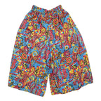 Womens Colourful Casual Patterned Shorts XS W24 Elastic Waist Polyester Blend