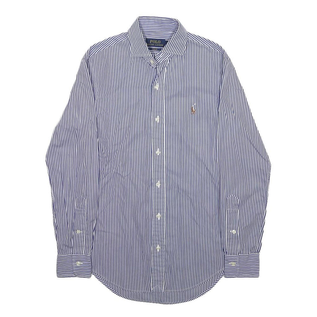 POLO RALPH LAUREN Mens Blue Striped Shirt XS Slim Fit Cotton Classic Casual