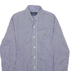 POLO RALPH LAUREN Mens Blue Striped Shirt XS Slim Fit Cotton Classic Casual