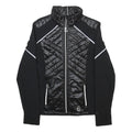 MICHAEL KORS Womens Black Nylon Quilted Jacket M Reflective Trim Zip Up