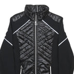 MICHAEL KORS Womens Black Nylon Quilted Jacket M Reflective Trim Zip Up