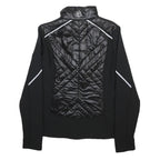 MICHAEL KORS Womens Black Nylon Quilted Jacket M Reflective Trim Zip Up