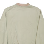 CARLOFF Mens Beige Bomber Jacket L Polyester Blend Plain Zip Closure Casual