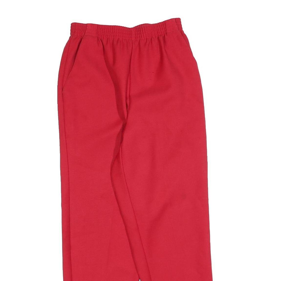 DON KENNY Womens Polyester Red Relaxed Straight Trousers W26 L26 Elastic Waist
