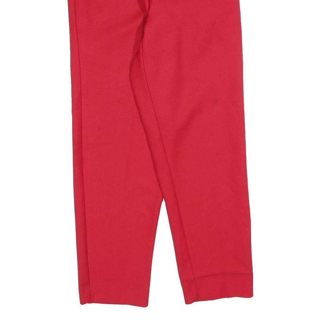 DON KENNY Womens Polyester Red Relaxed Straight Trousers W26 L26 Elastic Waist