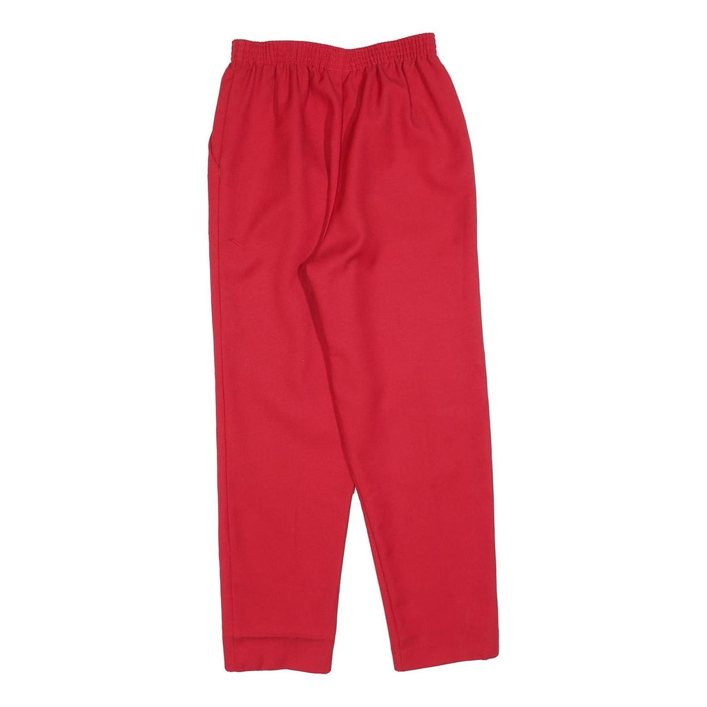 DON KENNY Womens Polyester Red Relaxed Straight Trousers W26 L26 Elastic Waist