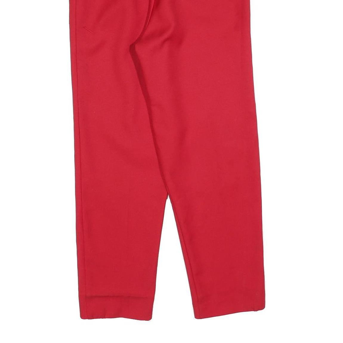 DON KENNY Womens Polyester Red Relaxed Straight Trousers W26 L26 Elastic Waist