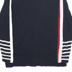 TOMMY HILFIGER Womens Navy Blue Red & White Patterned Cotton Jumper V-Neck Rib