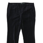 LAUREN RALPH LAUREN Womens Velvet Black Relaxed Trousers W40 L32 Classic Zip