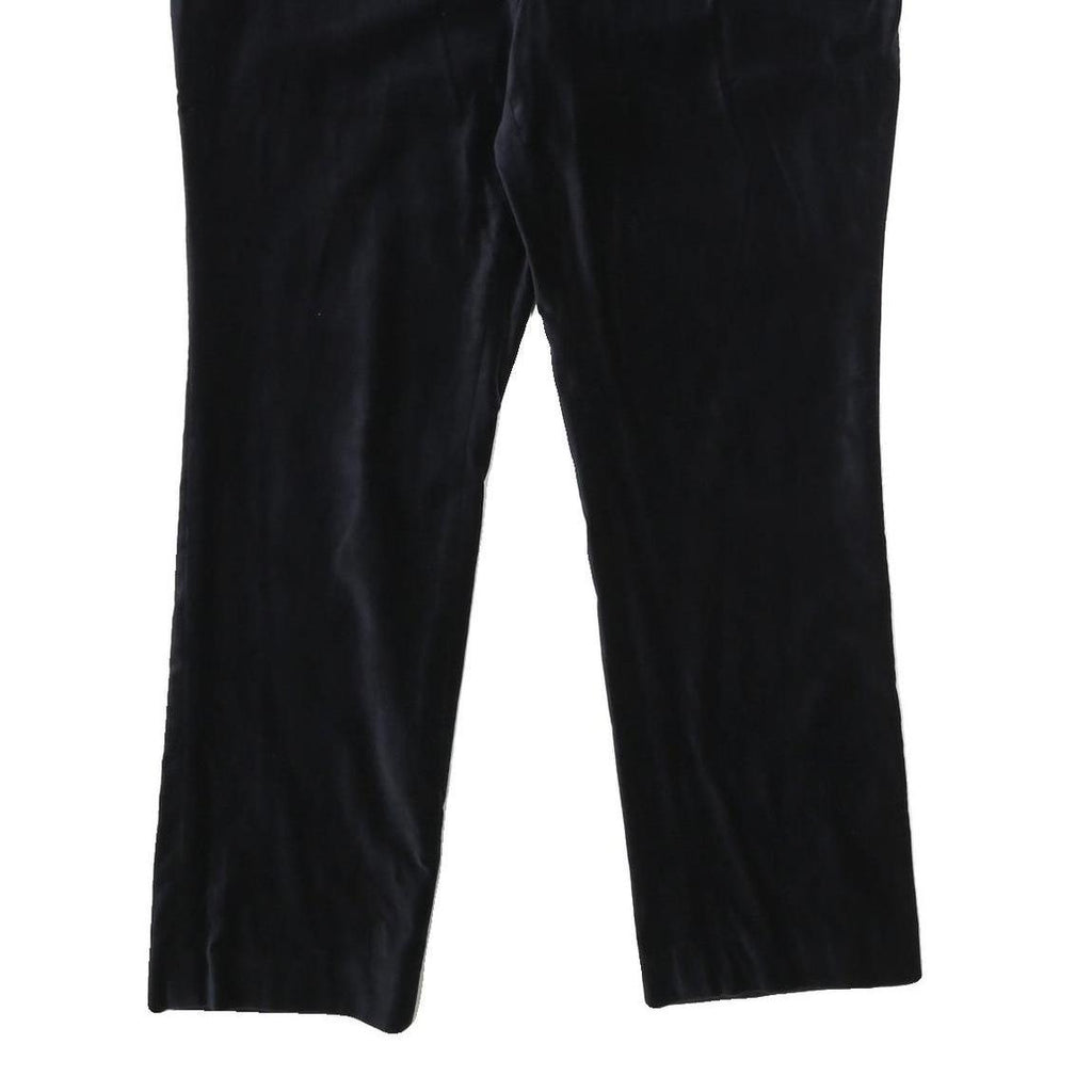LAUREN RALPH LAUREN Womens Velvet Black Relaxed Trousers W40 L32 Classic Zip