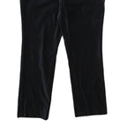 LAUREN RALPH LAUREN Womens Velvet Black Relaxed Trousers W40 L32 Classic Zip