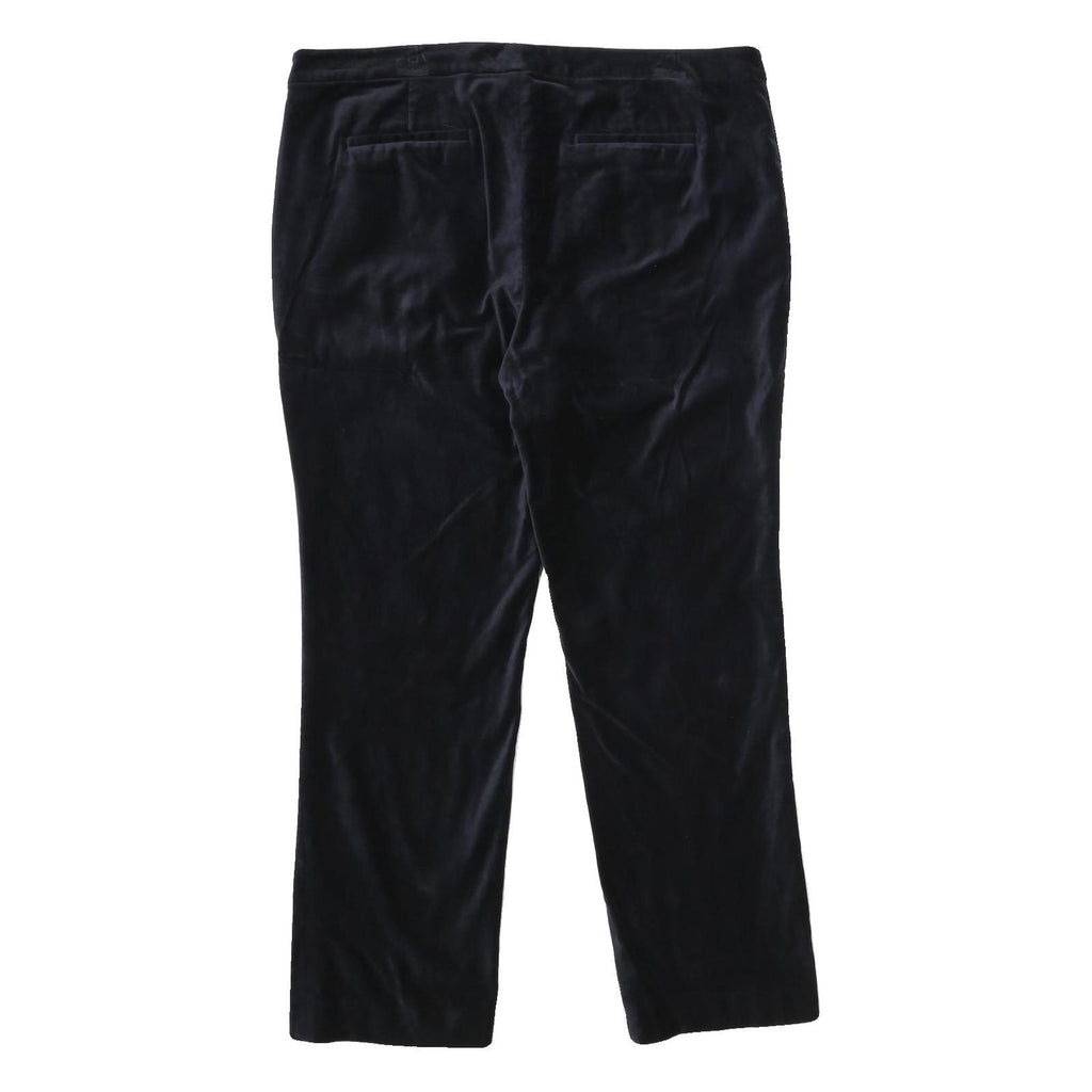 LAUREN RALPH LAUREN Womens Velvet Black Relaxed Trousers W40 L32 Classic Zip