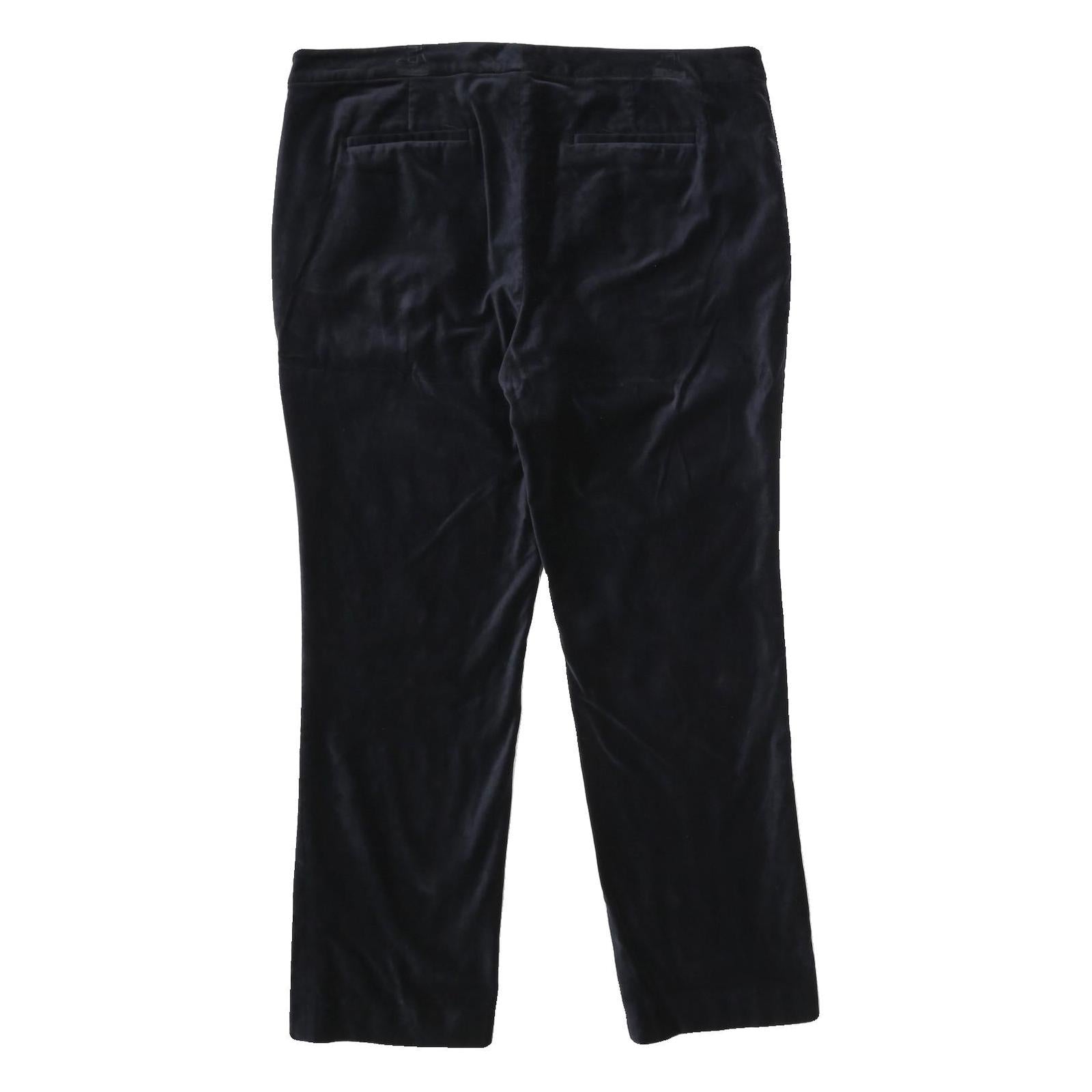 LAUREN RALPH LAUREN Womens Velvet Black Relaxed Trousers W40 L32 Classic Zip