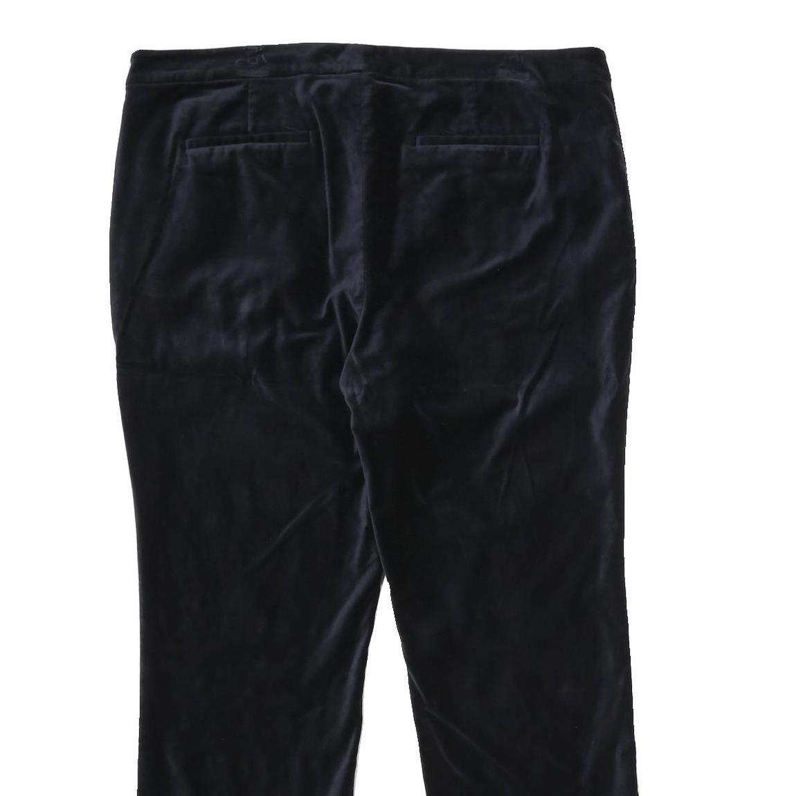 LAUREN RALPH LAUREN Womens Velvet Black Relaxed Trousers W40 L32 Classic Zip