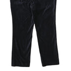 LAUREN RALPH LAUREN Womens Velvet Black Relaxed Trousers W40 L32 Classic Zip