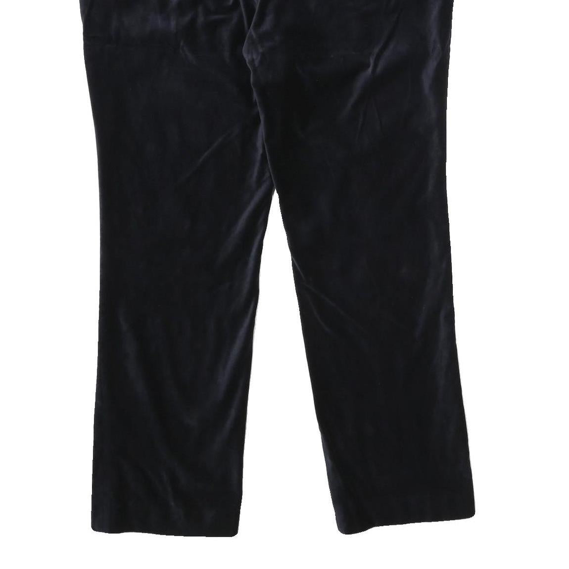 LAUREN RALPH LAUREN Womens Velvet Black Relaxed Trousers W40 L32 Classic Zip