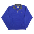 BUGLE BOY Mens Blue & Grey Snow Fleece Patterned Jumper 1/4 Zip Polyester L