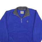 BUGLE BOY Mens Blue & Grey Snow Fleece Patterned Jumper 1/4 Zip Polyester L