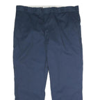 DICKIES Mens Polyester Blend Navy Classic Straight Trousers W46 L32 Workwear Zip
