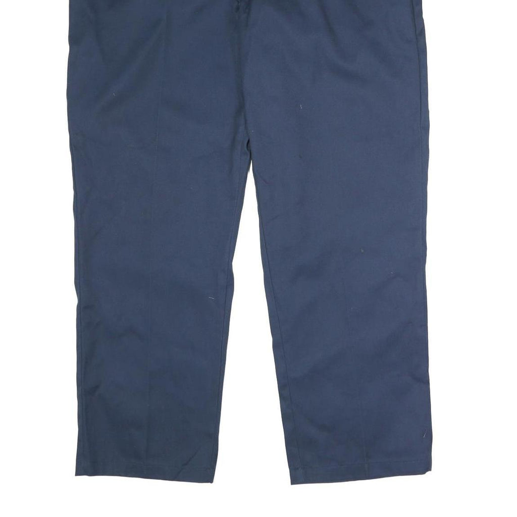 DICKIES Mens Polyester Blend Navy Classic Straight Trousers W46 L32 Workwear Zip