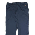 DICKIES Mens Polyester Blend Navy Classic Straight Trousers W46 L32 Workwear Zip