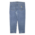 CARHARTT Mens Blue Regular Fit Straight Leg Denim Jeans W40 L30 Zip Closure