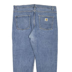 CARHARTT Mens Blue Regular Fit Straight Leg Denim Jeans W40 L30 Zip Closure