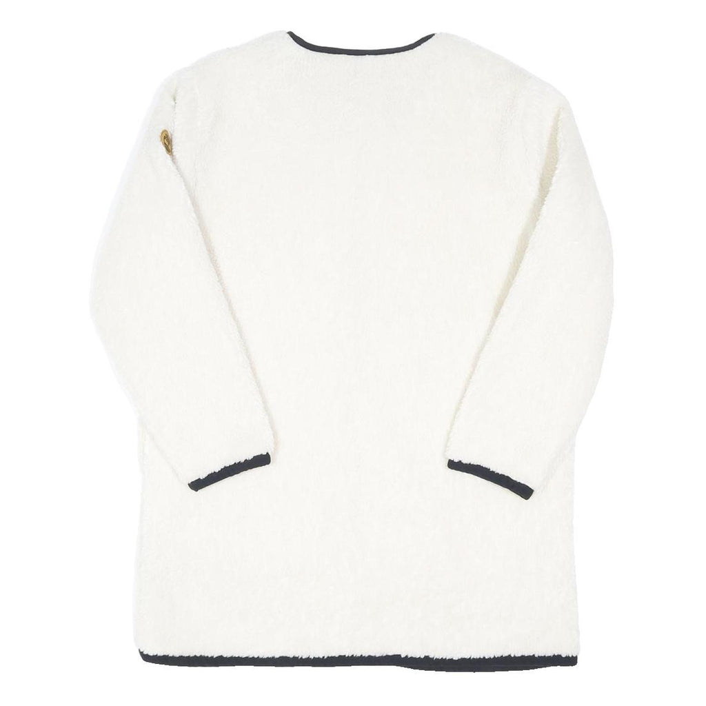TIMBERLAND Womens White & Black Zip Jacket M Polyester Blend Plain Fleece Warm