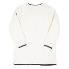 TIMBERLAND Womens White & Black Zip Jacket M Polyester Blend Plain Fleece Warm