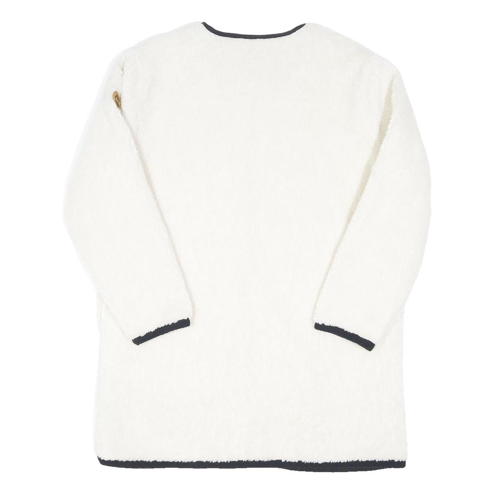 TIMBERLAND Womens White & Black Zip Jacket M Polyester Blend Plain Fleece Warm
