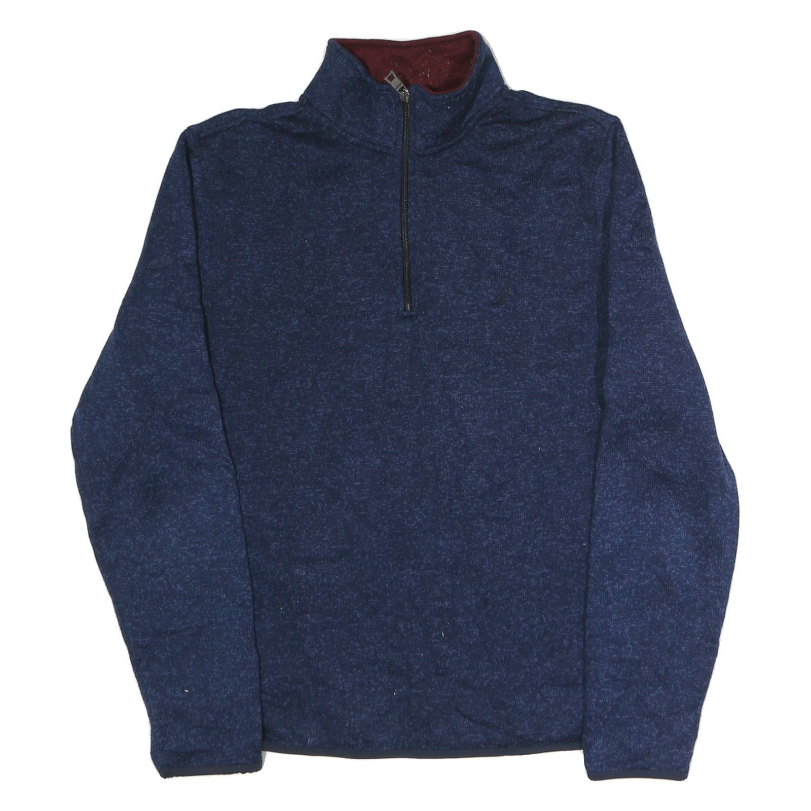 NAUTICA Mens Blue Plain Pullover Jumper Crew Neck Basic Knit M Polyester