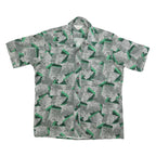 BRAIR HOUSE Mens Green & Black Graphic Abstract Polyester Blend Shirt XL Button