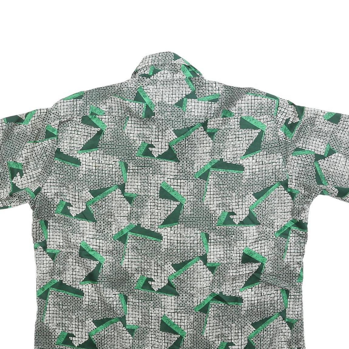 BRAIR HOUSE Mens Green & Black Graphic Abstract Polyester Blend Shirt XL Button
