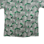 BRAIR HOUSE Mens Green & Black Graphic Abstract Polyester Blend Shirt XL Button