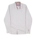 TED BAKER Mens White & Pink Checked Cotton Blend Shirt M Smart Casual Office