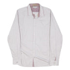 TED BAKER Mens White & Pink Checked Cotton Blend Shirt M Smart Casual Office