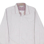 TED BAKER Mens White & Pink Checked Cotton Blend Shirt M Smart Casual Office