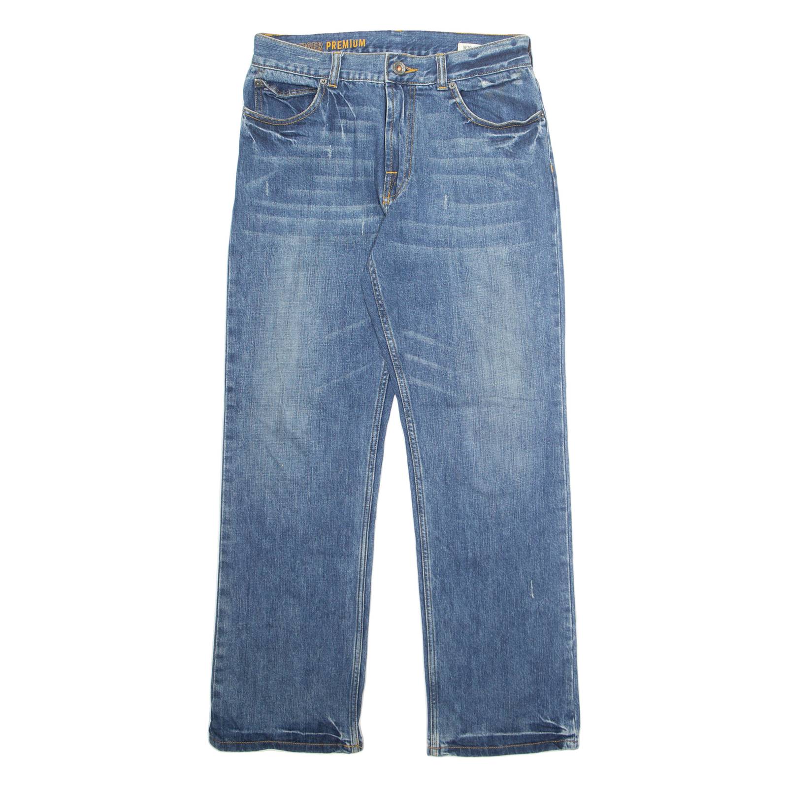 TOMMY HILFIGER Mens Jeans Blue Regular Straight Stone Wash W30 L32
