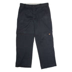 DICKIES Workwear Mens Twill Trousers Black Loose Straight W38 L32