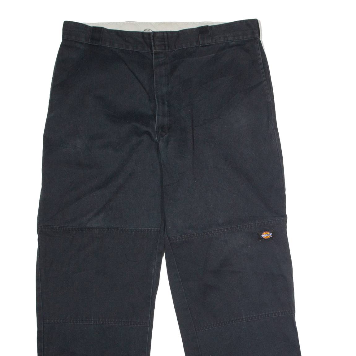 DICKIES Workwear Mens Twill Trousers Black Loose Straight W38 L32