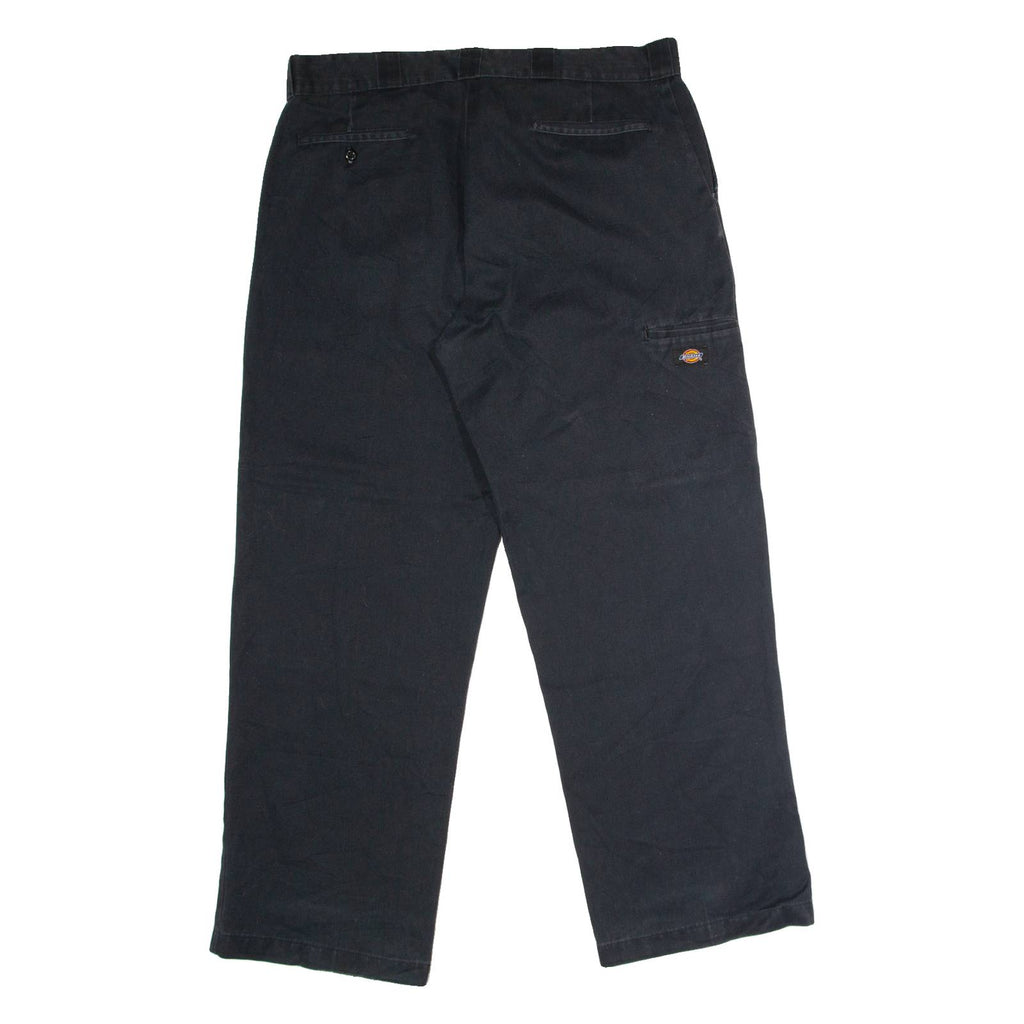 DICKIES Workwear Mens Twill Trousers Black Loose Straight W38 L32
