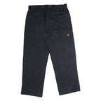 DICKIES Workwear Mens Twill Trousers Black Loose Straight W38 L32