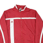 ADIDAS Mens Red & White Track Jacket XL Nylon Zip Athletic Sportswear